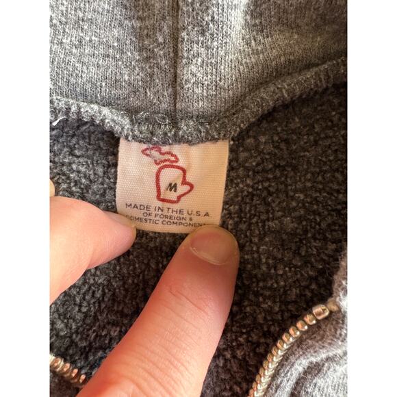 VTG NCAA Michigan State University Gray Full Zip M USA Made Hoodie Sweat Jacket - Picture 2 of 8